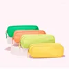 Bolsas de cosméticos estoque personalizado nylon durável colorido colorido simples bolsa de armazenamento bolsa de armazenamento Presente Caixa de lápis de caneta marcadora fofa