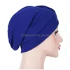 Beanie/Kafatası Kapakları Müslüman Kadınlar Kemo Kapak Büyük Çiçek Saç Kaymı Kafa Şarfı Beanie Bonnet Başörtüsü Hint şapkası Kanser Şapkası T Dhgarden Dhftk