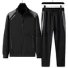 Fatos de treino masculinos M-5XL moletons grandes + calças de moletom 2 pic jaqueta casaco masculino calças casuais malhar roupas esportivas jogging jogger conjuntos para homens j231111