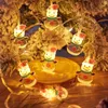 Decorações de Natal 2m 10 luzes boneco de neve Papai Noel LED String Light Garden Decoração Home Tree Navidad Ano Presente 231110