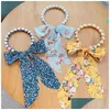 Pannband Nya koreanska kvinnor Pearl Hairbands Girls Hair Chain Headdresses Tassel Fashion Hairhoops Floral Ribbon Accessories D DHGARDEN DH5F2