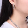 Halsband örhängen set cz kubik zirkoniumbröllop pärla örhänge för brudkristaller kvinnor tillbehör
