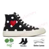 Comme des garcons Converse 1970s Al star Chuck Taylors CDG PLAY Sapatos de tela para homens e mulheres Casual sapatos altos e baixos preto branco rosa cinzento vermelho