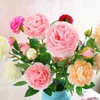 Fleurs Décoratives 1 Bouquet 3/4/6 Têtes Rose/jonquille Fleur De Soie Automne Gerbera Daisy Plastique Artificiel Pour Bricolage Mariage Décoration De La Maison