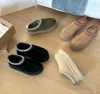 Scarpe slip-on castagna in lana tasman inverno soffice peloso mezzo snow snow snow tazz in pelle scamosciata piattaforma designer femminile da uomo caviglia caviglia pelliccia classica uggsitysssh