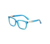 Lunettes de soleil transparentes pour femmes designer bleu noir lunettes de créateur côté évider lentes de sol unisexe lunettes de soleil carrées distinctives utiles ga026