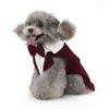 Chien Vêtements Mode Vêtements Robe Smoking Costume Pour Animaux De Compagnie De Mariage Cachorro Mascotas Noeud Papillon Chemise Gentleman Costume