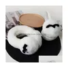 Designer Thick Rabbit Fur Wool Earmuffs Fashion Warm Ear Er Autumn And Winte For Women Headwear Drop Delivery Dhgbd