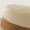 Brede randmutsen 2023 Flat Top Straw Hat For Women Summer Handig Fedora Sun Beach Hoge kwaliteit