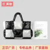 새로운 흑백 게티 가방 여성의 소프트 체크 무늬 대비 가방 작은 및 가벼운 가득한면 숄더 가방 231111
