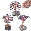 Bolsas de jóias Irregular Fluorite Base Fio embrulhado Crystal Money Tree Reiki Amethyst Chip Minerais para Luck Wealth Room Decor