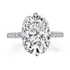 Wedding Rings S925 Sterling zilveren verlovingsringen 8ct Ei -vorm Diamant paar trouwring luxe sieraden grote zilveren ringen 230410