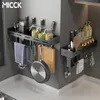 Storage Holders Racks MICCK Kitchen Storage Rack With Towel Bar Hooks For Kitchen Supplies Spice Jars Organizer Shelve Home Organization And Storage 230410