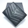 Oryginalny skórzany uchwyt na kartę Cassandre Czarne portfety torebki z pudełkiem damskie męskie luksusowy posiadacz karty Kluczowa ekologika zamek błyskawiczny