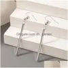 Dangle Chandelier Dangle Chandelier Simple Stick Drop Boucles d'oreilles pour femmes Nouveau Trendy Sier Couleur Geoemtry Boucle d'oreille Mariage Je Dhgarden Dhkpm