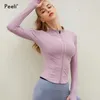 Yoga Outfit Peeli manica lunga giacca sportiva donna zip camicia fitness inverno caldo palestra top abbigliamento sportivo abbigliamento da corsa abbigliamento donna 230411