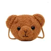 Sacs de taille unisexe dessin animé peluche ours sac à bandoulière pour enfants enfants messager kawaii porte-monnaie petites filles animaux en peluche sac à dos