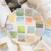 Gift Wrap 46 Sheets Scenic Oil Painting Doodle Stickers INS Style Small Fresh DIY Scrapbooking Thin Skateboard Handbook Luggage