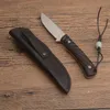 Новое прибытие G2379 Выживание Прямой нож 7cr13mov Drop Point Satin Finish Blade Full Tang Ebony Hand