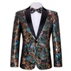 Herenpakken Luxe Voor Mannen Paars Paisley Zijden Blazer Bowtie Set Slim Fit Mannelijke Jas Bruiloft Bruidegom Jurk Barry.Wang