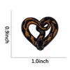Broches en émail pour mascotte de maison marron et noir, broche en forme de serpent, Animal, Python, cœur