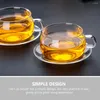 Filiżanki spodki dekoracyjne napij się herbaty na szklankę maty przezroczystą szklaną przekąską naczynia do przechowywania