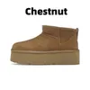 Women Boots Classic Ultra Mini Platform Chestnut Fur Fur Black Sheepes Sheer Gules Woman Kids Boot Shoes Suede Apper