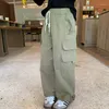 Trousers Girls Fashion Side Pocket Cargo Pants Boys 3 Colors Loose Casual Ankle-tied