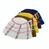 قبعات حافة بخيل تصميم أغطية مخططة للنساء يدويًا يدويًا بينز بينز الفتيات الشتاء الهيب هوب دلو دلو شارع القبعة 230411
