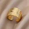 Band schellt Edelstahl-Ringe für Frauen-Mann-Goldfarben-Verpflichtungs-Hochzeitsfest-Ring-weibliches männliches Finger-Schmucksache-Geschenk 2023 freies Verschiffen P230411