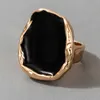 Anelli a fascia Tocona Bohemian Blk Stone Joint Ring per donna Uomo Charms Dripping Oil Big Joint Ring Gioielli gotici cessori 16916 P230411