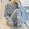 Mulheres sleepwear pijama conjuntos mulheres rendas doce casa criatividade diária estilo coreano all-match lazer estudantes primavera vintage conforto encantador