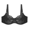 BRAS PLUS-storlek för kvinnor underkläder Blomma-prickade olinerade underwire bh sexiga damer spets bralte underkläder 36-46 c d dd e f