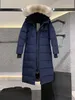 Designer Womens Down parkas thick white goose down jackets parkas black coats hooded