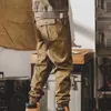 Pantalons pour hommes mâle populaire rétro cordon Cargo pantalon printemps automne sarouel couleur unie pour travailler W0411
