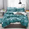 Sängkläder sätter hem textilkung dubbel tvilling 3-4 st barn tonåring bedlinen blå rand täcke täcke lakan kuddar glider