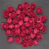 Flores decorativas 50pcs 100pcs 200pcs Mini Borgonha PE Roses de espuma Head Head Flower Flor Handmade Decoração de casamento