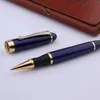 Bollpunktspennor Jinhao X450 Metal Ball Point Spiral Blue Stationery Office School Supplies Golden Ink Rollerball