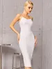 Lässige Kleider Adyce Elegantes weißes ärmelloses Kleid für Frauen 2023 Sommer Sexy Spaghettibügel Promi Club Abend Runway Party