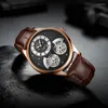 Wristwatches 2023 AILANG Brand Men's Automatic Mechanical Watch Double Flywheel Waterproof Steampunk Business Clock Rome Relo