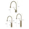 Torneiras de pia do banheiro Modern Basin Bacia escovada Mixer de torneira montada em ouro preto montado Brass fria para 230410