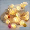 Bougies Blanc Chaud Sans Flamme Led Rose Kit De Bougie À Piles Conception De Fleurs Pour La Décoration De Fête Drop Delivery Accueil Garde Dhrgk