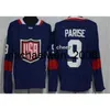 Kob Weng 2016 vintage World Cup North America Male 9 Parise 8 Pavelski 4 Carlson 17 Kesler Navy/White Blank Men's Ice Hockey Jerseys