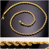 Kedjor guld mode rostfritt stål hiphop smycken rep kedja mens halsband drop leverans halsband hängen dhgarden otnry