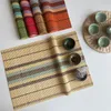 Tapetes de mesa 1 peça de bambu placemat anti-escaldante à prova d'água tapete decoração acessórios de chá cozinha doméstica