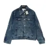 Kvinnorjackor Designer 2023 New Autumn and Winter Luo Yi Hollow Patch broderi Super mångsidig denimrock 4JDX