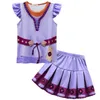 Vestidos de niña Película Asha Princesa Cosplay Disfraz Asha Vestido morado para niñas Carnaval Navidad Niños Fiesta de cumpleaños Disfraz 231110