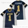 Design fai-da-te Film retrò LARRY FITZGERALD # 1 HIGH SCHOOL Maglia rossa bianca cucita personalizzata College Football Maglie