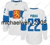 Kob Weng World Puchar Świata w Hokeju Drużyna Finlandii Jersey Rinne Laine Korpikoski Donskoi Pokka Aho Koskinen Lepisto Men Men Youth Custom Hoceky Jerseys