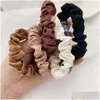 Party Favor Scrunchie Hairbands Hair Tie Women For Accessories Satin Scrunchies Stretch Ponytail Holder Handmade Gift Heandband Drop D DHGWX